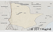 Shaded Relief Panoramic Map of Moamba, semi-desaturated
