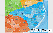 Political Shades 3D Map of Nampula