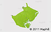 Physical 3D Map of Angoche, cropped outside
