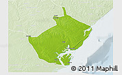 Physical 3D Map of Angoche, lighten