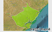 Physical 3D Map of Angoche, satellite outside