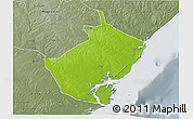 Physical 3D Map of Angoche, semi-desaturated