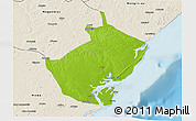 Physical 3D Map of Angoche, shaded relief outside