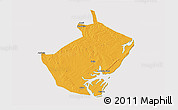 Political 3D Map of Angoche, cropped outside