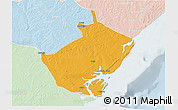 Political 3D Map of Angoche, lighten