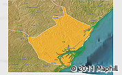 Political 3D Map of Angoche, satellite outside
