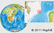 Physical Location Map of Angoche, highlighted country