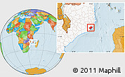 Political Location Map of Angoche, highlighted country