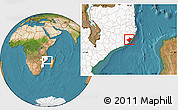 Satellite Location Map of Angoche, highlighted country