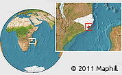 Satellite Location Map of Angoche, highlighted parent region