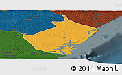 Political Panoramic Map of Angoche, darken