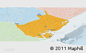 Political Panoramic Map of Angoche, lighten