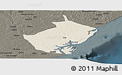 Shaded Relief Panoramic Map of Angoche, darken