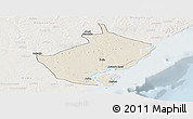 Shaded Relief Panoramic Map of Angoche, lighten