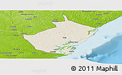 Shaded Relief Panoramic Map of Angoche, physical outside