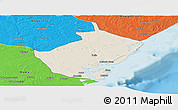 Shaded Relief Panoramic Map of Angoche, political outside