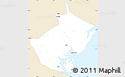 Classic Style Simple Map of Angoche, single color outside