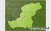 Physical 3D Map of Meconta, darken