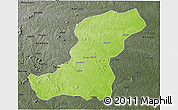 Physical 3D Map of Meconta, darken, semi-desaturated