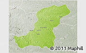 Physical 3D Map of Meconta, lighten, semi-desaturated