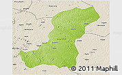 Physical 3D Map of Meconta, shaded relief outside