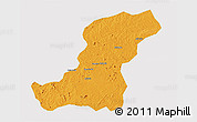 Political 3D Map of Meconta, cropped outside