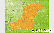 Political 3D Map of Meconta, physical outside