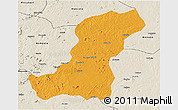 Political 3D Map of Meconta, shaded relief outside