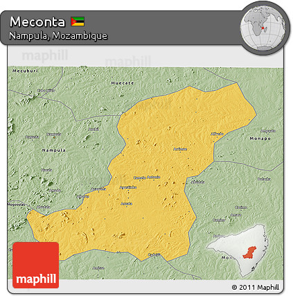 Savanna Style 3D Map of Meconta