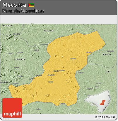 Savanna Style 3D Map of Meconta