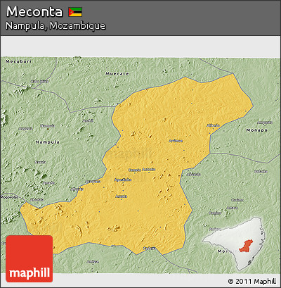 Savanna Style 3D Map of Meconta