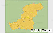 Savanna Style 3D Map of Meconta, single color outside