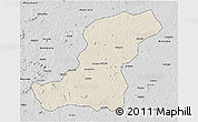 Shaded Relief 3D Map of Meconta, desaturated