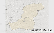Shaded Relief 3D Map of Meconta, lighten, semi-desaturated