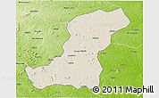 Shaded Relief 3D Map of Meconta, physical outside