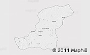 Silver Style 3D Map of Meconta, single color outside