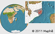 Satellite Location Map of Meconta, highlighted country, highlighted parent region