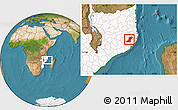 Satellite Location Map of Meconta, highlighted country