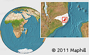 Satellite Location Map of Meconta, highlighted parent region