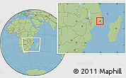 Savanna Style Location Map of Meconta, within the entire country