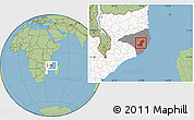Savanna Style Location Map of Meconta, highlighted country, highlighted parent region