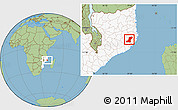 Savanna Style Location Map of Meconta, highlighted country