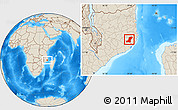 Shaded Relief Location Map of Meconta