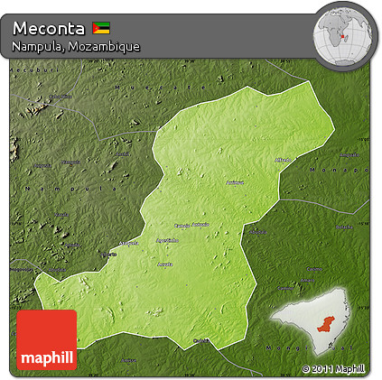 Physical Map of Meconta, darken