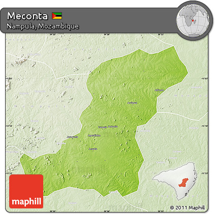 Physical Map of Meconta, lighten