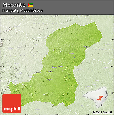 Physical Map of Meconta, lighten
