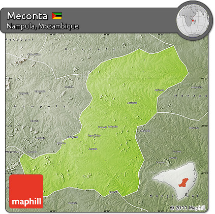 Physical Map of Meconta, semi-desaturated