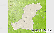 Shaded Relief Map of Meconta, physical outside