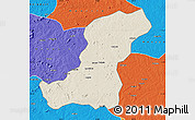 Shaded Relief Map of Meconta, political outside