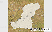 Shaded Relief Map of Meconta, satellite outside
